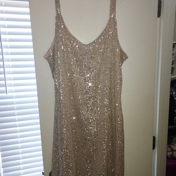Maurices Dresses & Skirts - Gold Sequinced Mini Dress